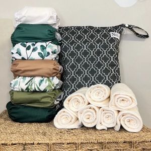 Nora’s Nursery Cloth Diaper Bundle - Sage and Sea
